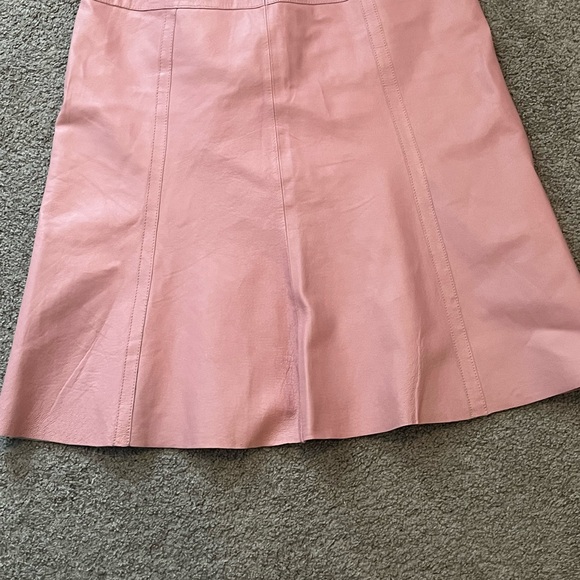 Danier size 8 Pink Midi Leather Skirt - Picture 7 of 15